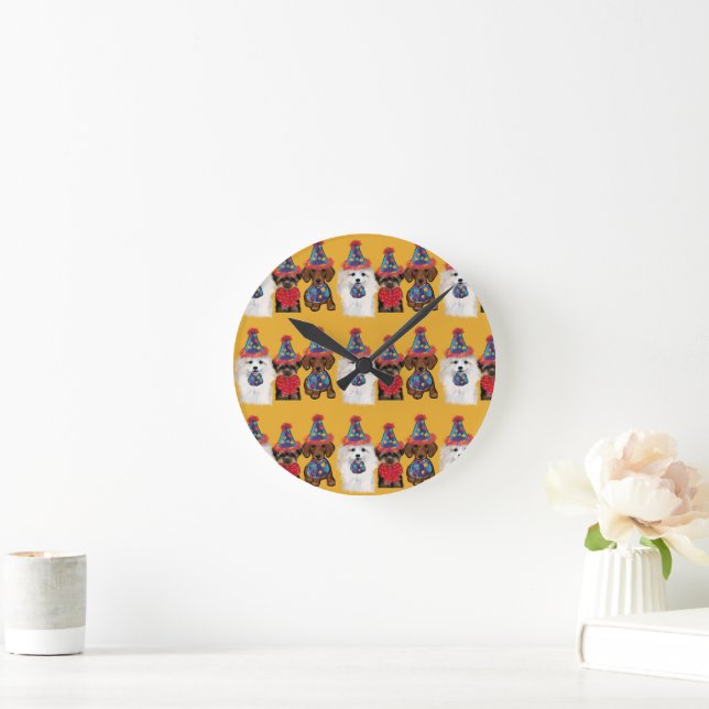 Yorkie Poo Runde Wanduhr (Zuhause)