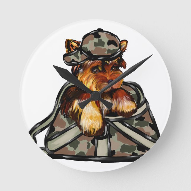 YORKIE POO RUNDE WANDUHR (Vorderseite)