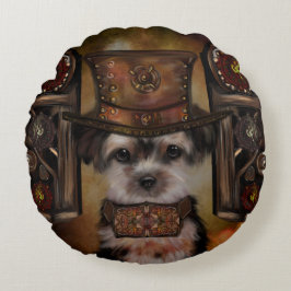 Yorkie Poo Rundes Kissen