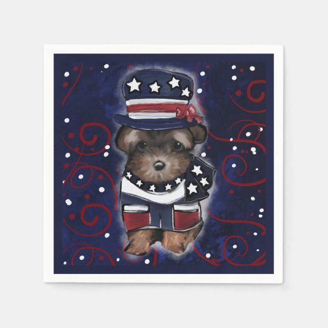 Yorkie Poo Serviette (Vorderseite)