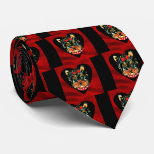 Yorkie Poo Valentinstag Krawatte