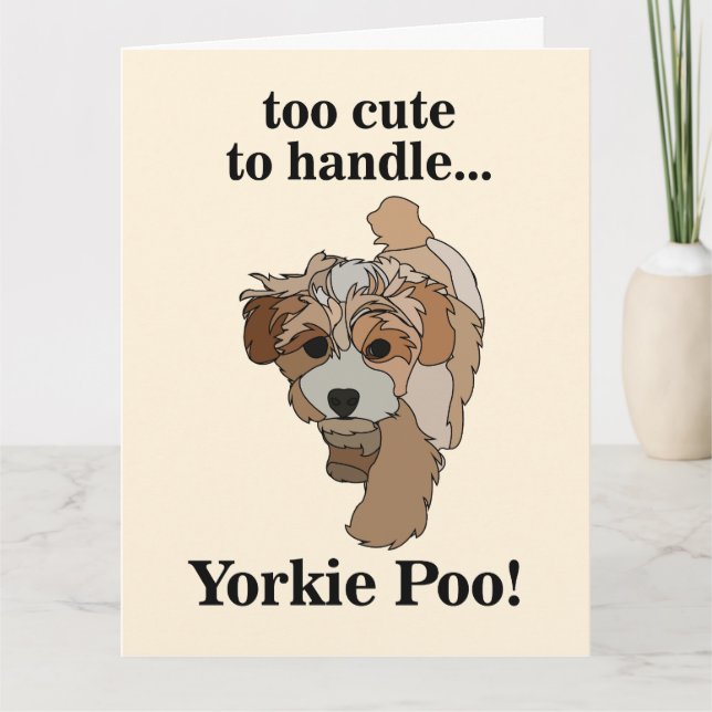 Yorkie Poo Yorkipoo Niedlich Dog Karte (Vorderseite)
