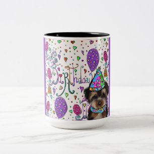 Yorkie Poo Zweifarbige Tasse