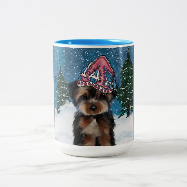 YORKIE POO ZWEIFARBIGE TASSE (Mittel)