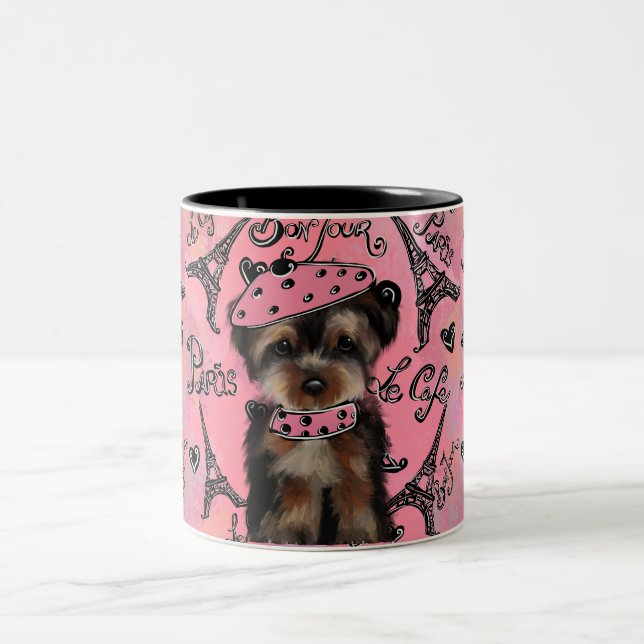 YORKIE POO ZWEIFARBIGE TASSE (Mittel)