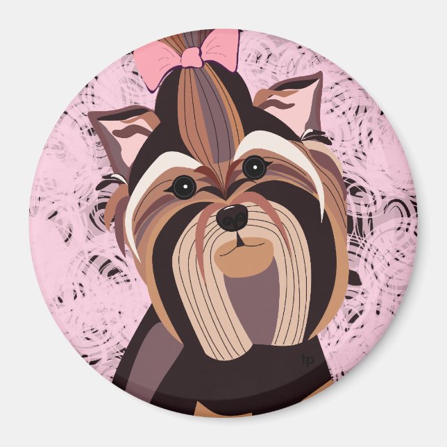 Yorkie Portrait Magnet (Vorne)