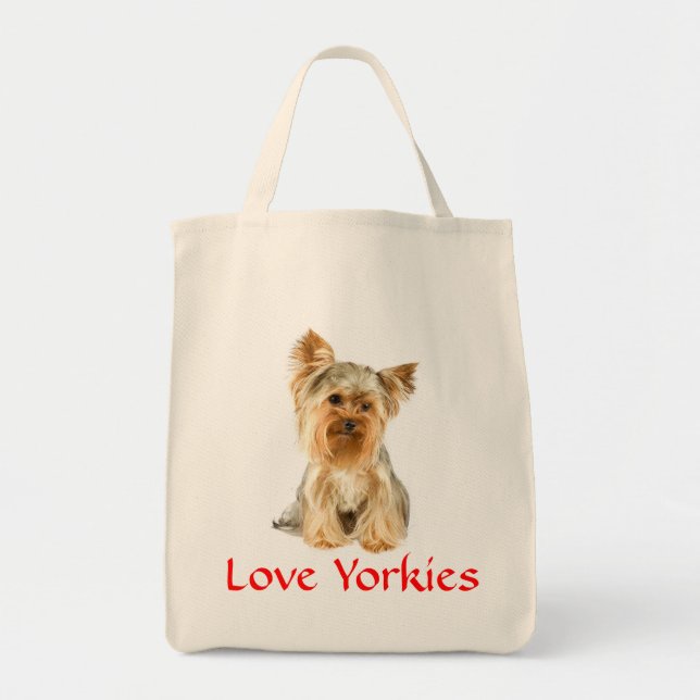 Yorkie Puppy Dog Geschenk Niedlich Yorkshire Terri Tragetasche (Vorne)