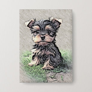Yorkie, Puppy, Haustier Button