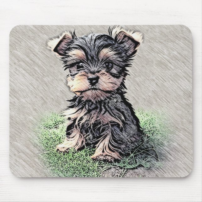 Yorkie, Puppy, Haustier Mousepad (Vorne)