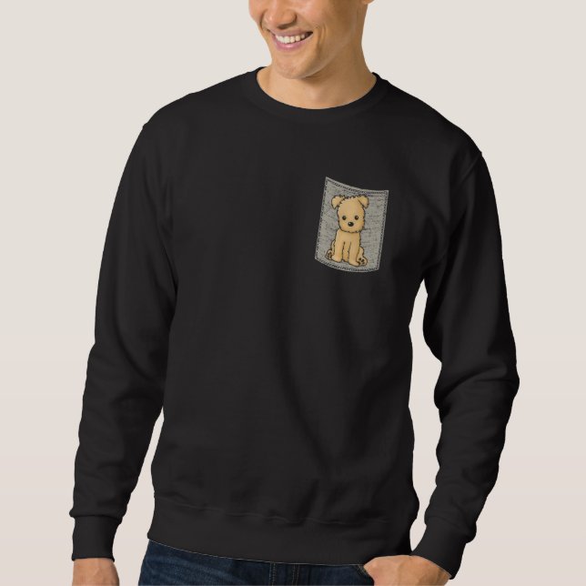 Yorkie Puppy in Pocket Cute Dog Yorkshire Terrier Sweatshirt (Vorderseite)