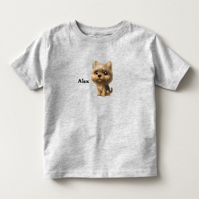 Yorkie Puppy-Individuelle Name Kleinkind T-shirt (Vorderseite)