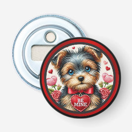 Yorkie Puppy Valentine Buttom Bottle Opener Flaschenöffner