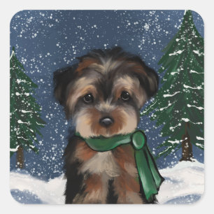 YORKIE QUADRATISCHER AUFKLEBER