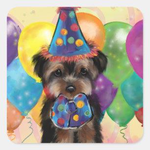 YORKIE QUADRATISCHER AUFKLEBER