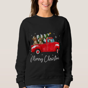 Yorkie Red Truck Weihnachts-Weihnachtsmannmütze Do Sweatshirt