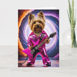 Yorkie Rock Star Card Karte