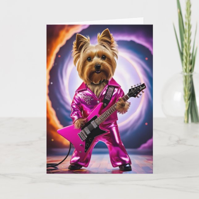 Yorkie Rock Star Card Karte (Vorderseite)