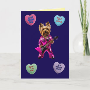 Yorkie Rocker Valentinstagskarte Feiertagskarte