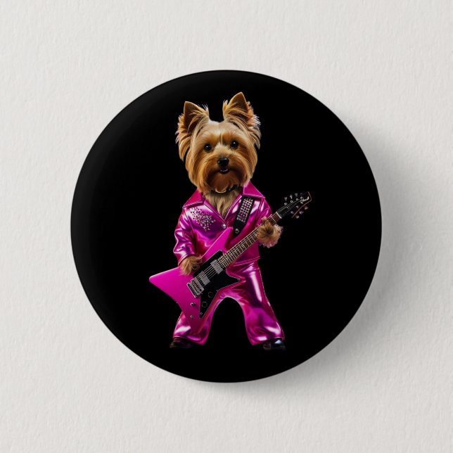 Yorkie Rockstar-Knopf Button (Vorderseite)