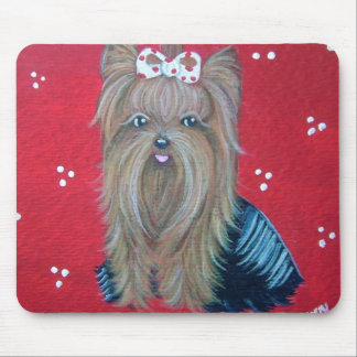Yorkie rote Mausunterlage Mousepad