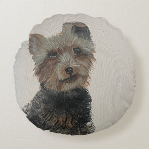 Yorkie Round Pillow Rundes Kissen