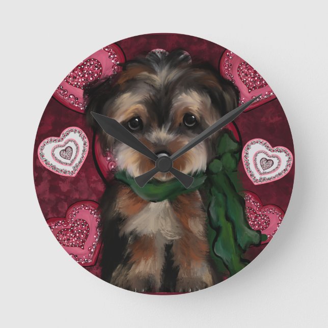 YORKIE RUNDE WANDUHR (Vorderseite)
