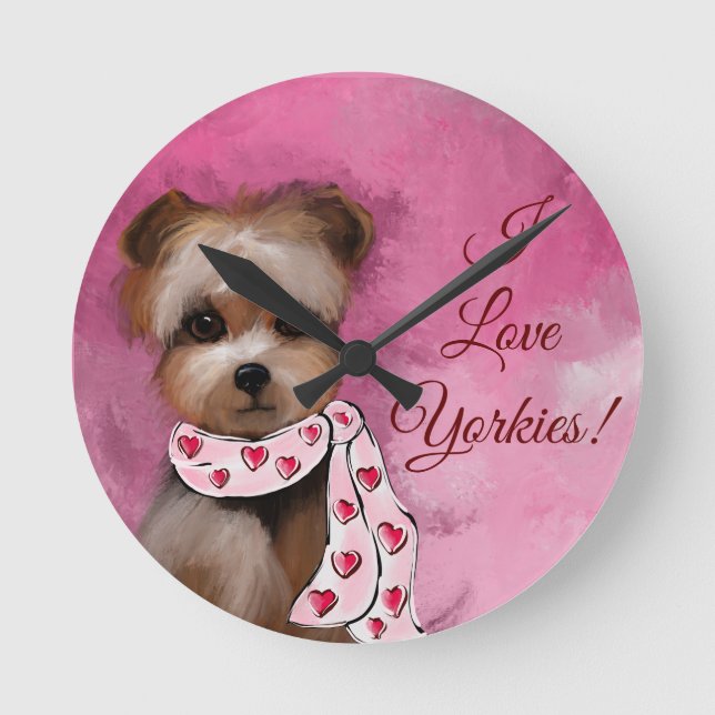 YORKIE RUNDE WANDUHR (Vorderseite)