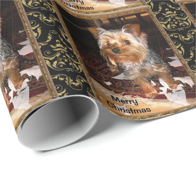Yorkie Shredder Geschenkpapier (Rolleneckpunkt)