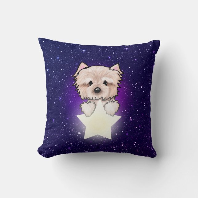Yorkie Star Throw Pillow Kissen (Vorderseite)
