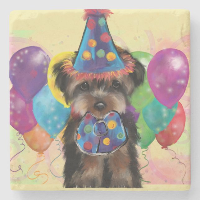 Yorkie Steinuntersetzer (Vorderseite)