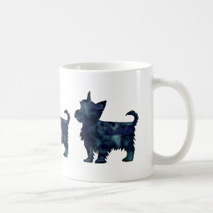 Yorkie Terrier Black Watercolor Silhouette Tasse
