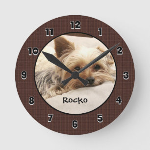 Yorkie Terrier Custom Round Clock Runde Wanduhr