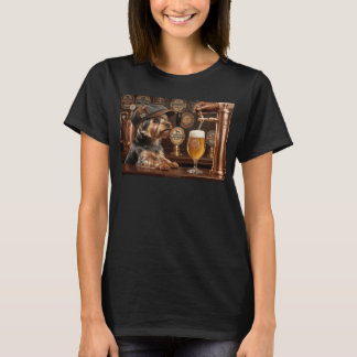 Yorkie trinkt Bier Lustiges Hunde-Meme T-Shirt