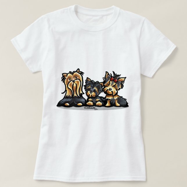 Yorkie Trio T-Shirt (Design vorne)