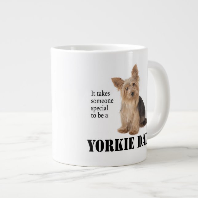 Yorkie Vater Jumbo Tasse (Vorderseite Rechts)