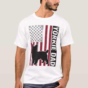 Yorkie-Vater-patriotisches-vintage-graviertes-Hund T-Shirt