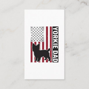 Yorkie-Vater-patriotisches-vintage-graviertes-Hund Visitenkarte