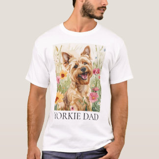 Yorkie Vater Shirt - Funny Watercolor Dog T-Shirt