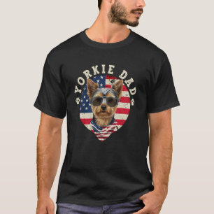Yorkie-Vater US-Flagge Yorkshire-Terrier-Vater ein T-Shirt