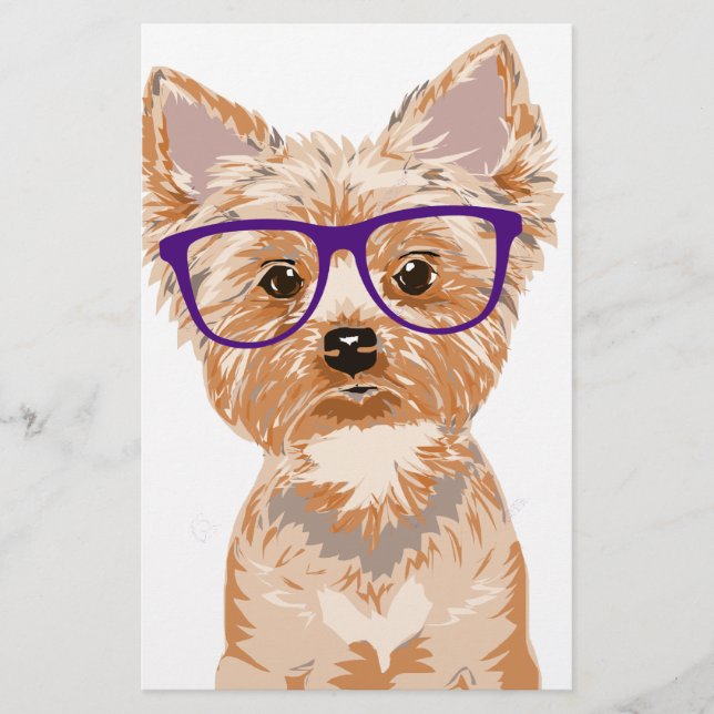 Yorkie Wearing Glasses (Vorderseite)