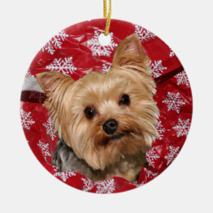 Yorkie Weihnachten Keramik Ornament