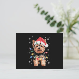 Yorkie Weihnachts Hund Lang Xmas Geschenk Feiertagspostkarte