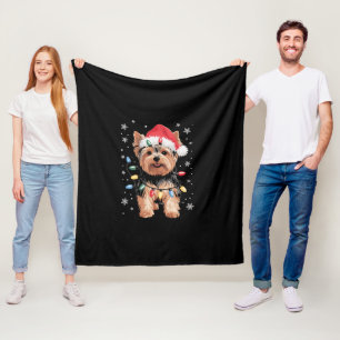Yorkie Weihnachts Hund Lang Xmas Geschenk Fleecedecke