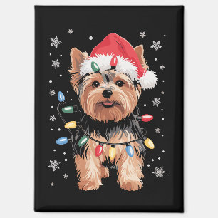 Yorkie Weihnachts Hund Lang Xmas Geschenk Magnet