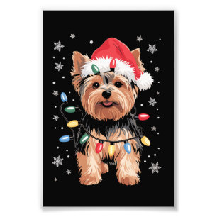 Yorkie Weihnachtshund Lang Xmas Geschenk Fotodruck