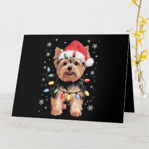 Yorkie Weihnachtshund Lang Xmas Geschenk Karte