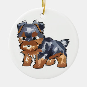 Yorkie-Welpe Keramik Ornament