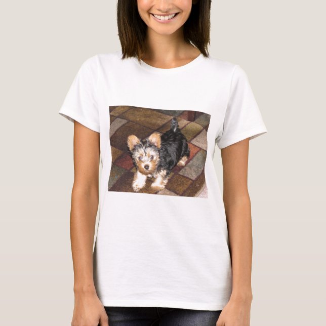 Yorkie Welpe T-Shirt (Vorderseite)
