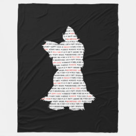 Yorkie/Wort-Kunst Yorkshires Terrier Fleecedecke