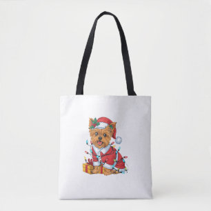 Yorkie Xmas Lighting Santa Yorkie Dog Weihnachten